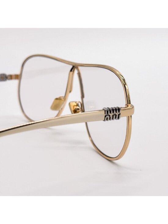 NEW MIU MIU SUNGLASSES MUA56S 5AK08N WOMEN GOLD MU A56S, SMU A56 EYEWEAR main image 7